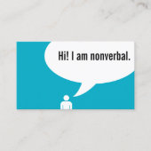 Carte De Visite bulle de la parole non VERBALE (Devant)