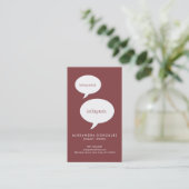 Carte De Visite Bulle de parole de couleur personnalisée pour inte (Debout devant)