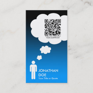Carte De Visite bulle de pensée de code de qr (chiffre masculin d