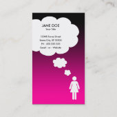 Carte De Visite bulle de pensée de code de qr (le rose se fanent) (Dos)