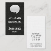 Carte De Visite Bulle de texte [3d] (Devant / Derrière)