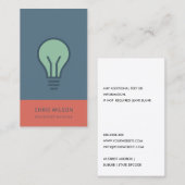 CARTE DE VISITE BULLE ÉLECTRIQUE VERT DE LA MARINE ROUGE (Devant / Derrière)