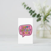 Carte De Visite Bulle Joyeux Anniversaire (Debout devant)