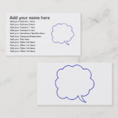 Carte De Visite Bulle vide #1 de la parole (Devant / Derrière)