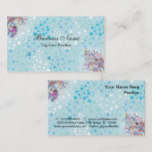 Carte De Visite Bulles bleues et blanches mignonnes (Devant / Derrière)