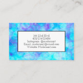 Carte De Visite Bulles bleues et violettes Abstrait Fluid Art (Dos)