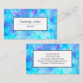 Carte De Visite Bulles bleues et violettes Abstrait Fluid Art (Devant / Derrière)