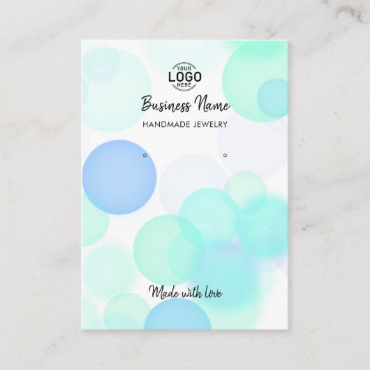 Carte De Visite Bulles bleues modernes Boules blanches Boucles d'o (Devant)