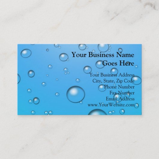 Carte De Visite Bulles claires, l'eau bleue (Devant)