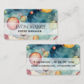 Carte De Visite Bulles colorées Aquarelle Art (Devant / Derrière)