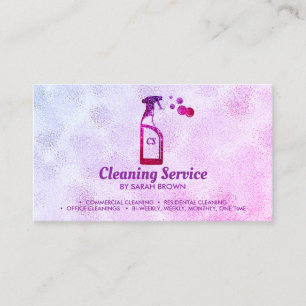 Carte De Visite Bulles de bouteilles en Spray rose Initiales perso