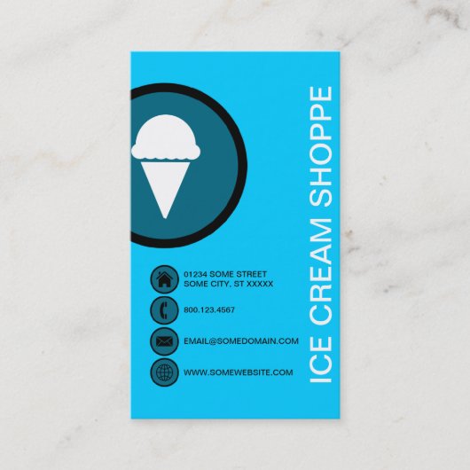 Carte De Visite Bulles de CRÈME DE GLACE (Devant)