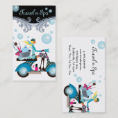 Carte De Visite Bulles de déplacement W de fille de scooter de (Devant / Derrière)