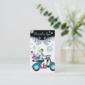 Carte De Visite Bulles de déplacement W de fille de scooter de (Debout devant)