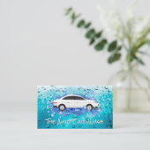 Carte De Visite Bulles de lavage de voiture | Perles d'eau (Debout devant)