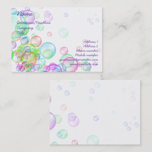 Carte De Visite Bulles de savon (Devant / Derrière)