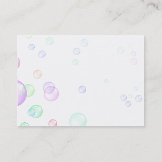Carte De Visite Bulles de savon (Dos)