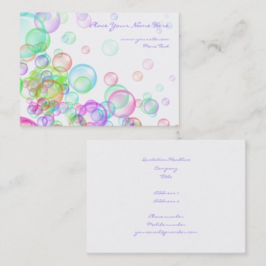 Carte De Visite Bulles de savon (Devant / Derrière)