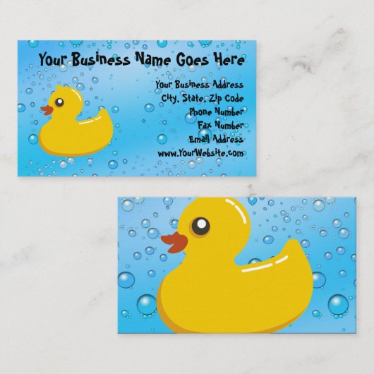 Carte De Visite Bulles mignonnes/bleues en caoutchouc mignonnes (Devant / Derrière)