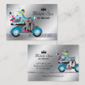 Carte De Visite Bulles modernes de mode de fille de scooter de (Devant / Derrière)