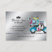 Carte De Visite Bulles modernes de mode de fille de scooter de (Dos)