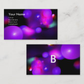 Carte De Visite BULLES QUANTUM 2 MONOGRAM Vibrant noir bleu (Devant / Derrière)