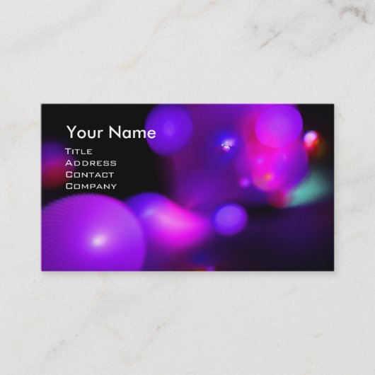 Carte De Visite BULLES QUANTUM 2 MONOGRAM Vibrant noir violet (Devant)