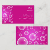 Carte De Visite Bulles roses, (Devant / Derrière)