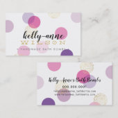 Carte De Visite BULLES STYLISH SPOTS glam luxe bain bombe or (Devant / Derrière)