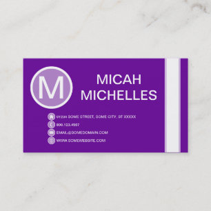 Carte De Visite bulles violettes de base