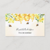 Carte De Visite Bumble abeilles miel fleuri jaune code qr (Devant)