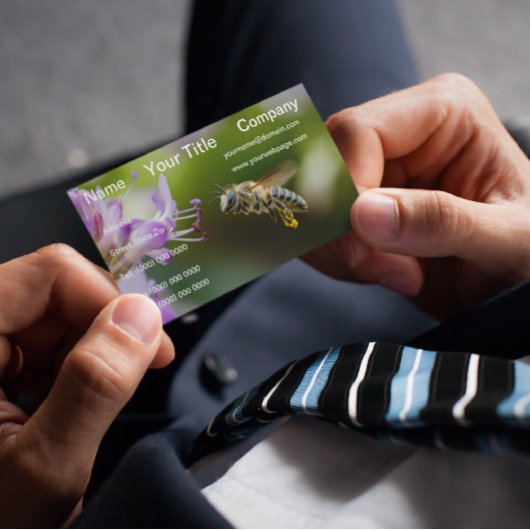 Carte De Visite Bumble Bee Flying Purplish Flower