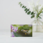 Carte De Visite Bumble Bee Flying Purplish Flower (Debout devant)