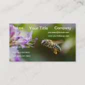 Carte De Visite Bumble Bee Flying Purplish Flower (Devant)