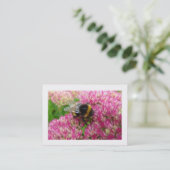 Carte De Visite Bumble Bee on Sedum (Borders) (Debout devant)