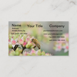 Carte De Visite Bumble Bee partout sur une belle fleur