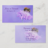 Carte De Visite Bumble Bee perché sur une fleur violette (Devant / Derrière)