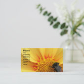 Carte De Visite Bumblebebe sur Dahlia Jaune Floral (Debout devant)