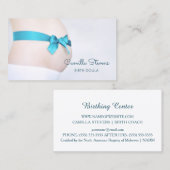 Carte De Visite Bump bébé doula enceinte avec ruban bleu (Devant / Derrière)