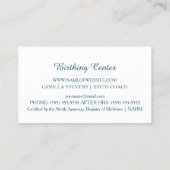 Carte De Visite Bump bébé doula enceinte avec ruban bleu (Dos)