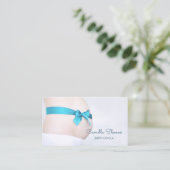 Carte De Visite Bump bébé doula enceinte avec ruban bleu (Debout devant)