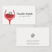 Carte De Visite Bunch de raisins | Verre à vin rouge (Devant / Derrière)