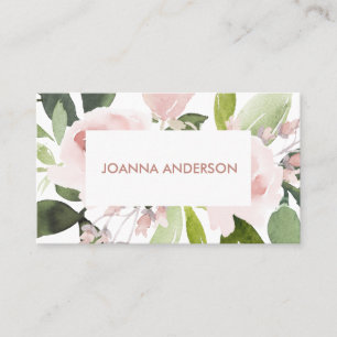 CARTE DE VISITE BUNCH FLORAL FLORAL ROSE BLANC À COULEUR MODERNE