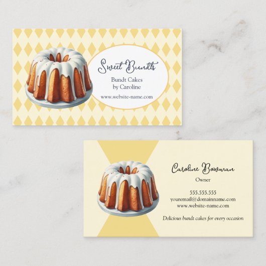 Carte De Visite Bundt Cake Bakery (Devant / Derrière)