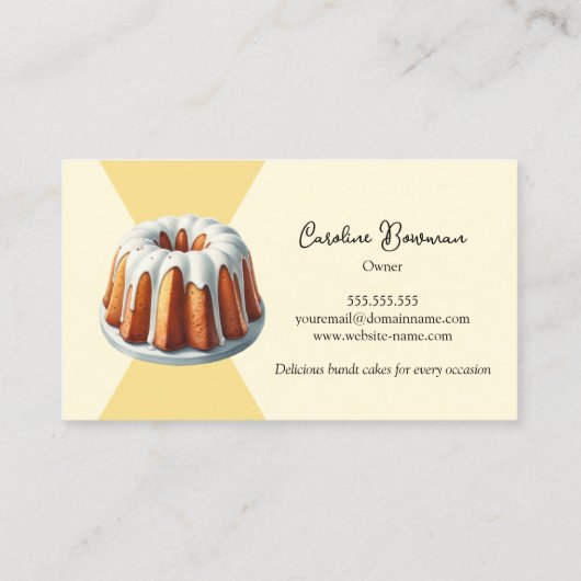 Carte De Visite Bundt Cake Bakery (Dos)