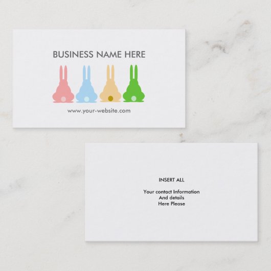 Carte De Visite Bunnies (Devant / Derrière)