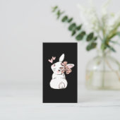 Carte De Visite Bunny Cute Rabbit Leopard Bow Tie Girls Women (Debout devant)