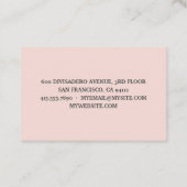 Carte De Visite Bunny D'Aquarelle Rose Pastel Moderne Avec Fleurs (Dos)