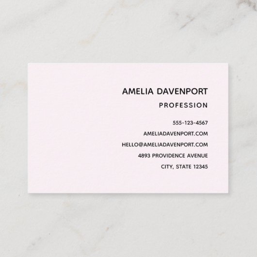 Carte De Visite Bunny Rose & Oeuf Formé Maison Kawaii Style (Dos)