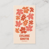 Carte De Visite Burange QR Code Super Floral Terracotta Boho (Devant)